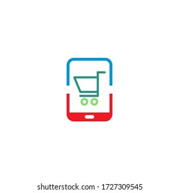 Online market logo template vector icon design