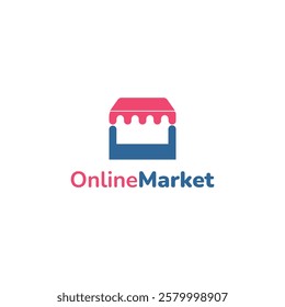 Online Market Logo Vector Business