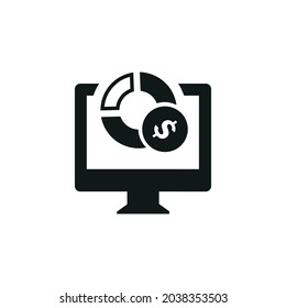 Online market research icon, vector online market research icon, vector illustration