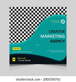 Online marketing agency social media post template fully editable poster design 
