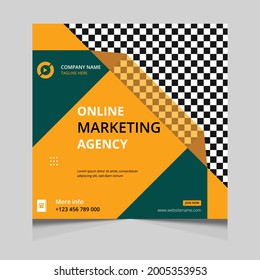 Online marketing agency social media post template fully editable flyer design 