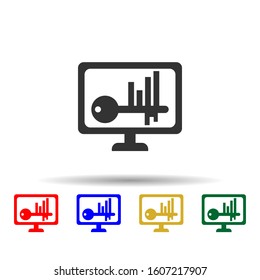 Online marketing, analysis multi color style icon. Simple glyph, flat vector of online marketing icons for ui and ux, website or mobile application