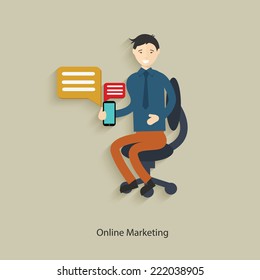 Online marketing concept design,clean vector