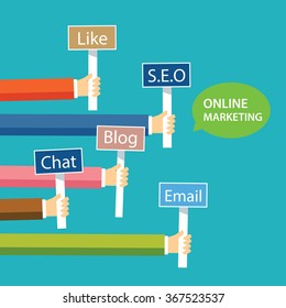 online marketing concept flat design