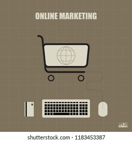 Online marketing concept illustration. Eps10 Vector illustration