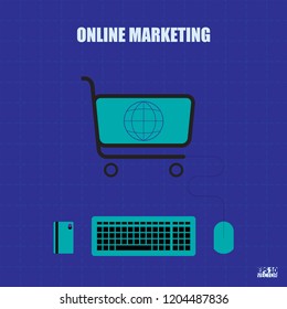 Online marketing concept illustration. Eps10 Vector illustration