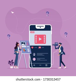 Online marketing content-Social media and social network concept
