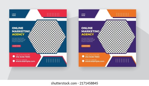 Online marketing and corporate banner for or social media flyer