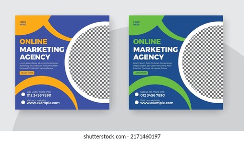 Online marketing and corporate banner for or social media flyer