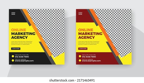 Online marketing and corporate banner for or social media flyer