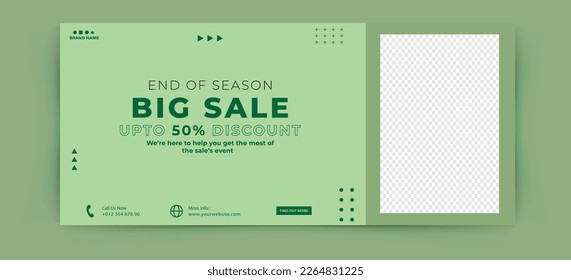 Online marketing cover web banner template design with photo place modern layout. Digital marketing web banner template
