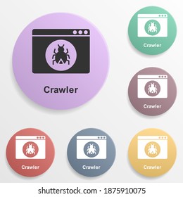 Online marketing, crawler badge color set icon. Simple glyph, flat vector of online marketing icons for ui and ux, website or mobile application