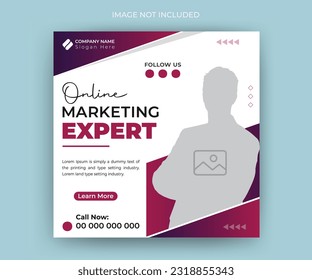 Online marketing expert social media post and business modern ads web banner template