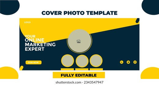 Online Marketing Expert Web Banner Social Media Cover Design. 
Corporate Business timeline cover photo or sale Banner template Design. 
Social media Cover page Design For Online Business