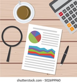 Online marketing flat design Icon on wood background