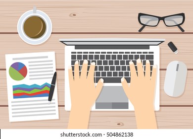 Online marketing flat design Icon on wood background