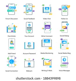 
Vectores de gradiente plano de marketing en línea 