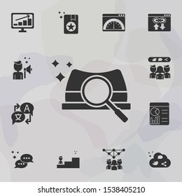 Online marketing, hat icon. Universal set of online marketing for website design and development, app development
