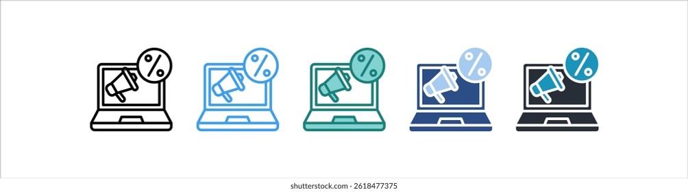 Online Marketing Icon In Different Style Vector
