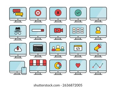 Online Marketing Icon Element Set