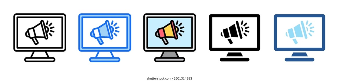 Online Marketing Icon Set Multiple Style Collection