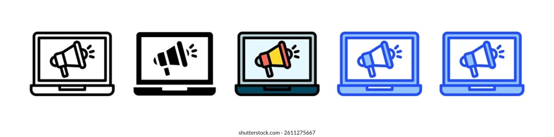 Online Marketing Icon Set With Multiple Style Collection