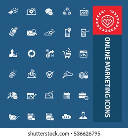 Online marketing icon set,clean vector
