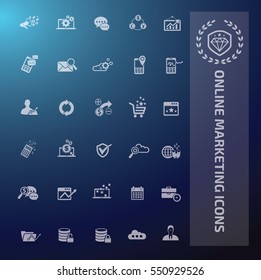 
Online marketing icon set,clean vector