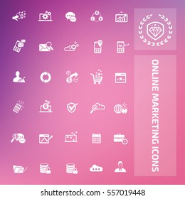 Online marketing icon set,clean vector