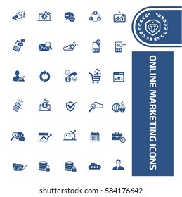 Online marketing icon set,clean vector