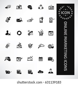 Online marketing icon set,clean vector