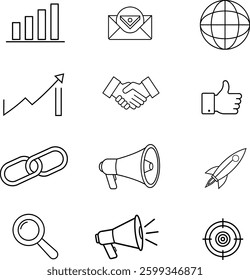 Online Marketing Icon set.This is an editable eps vector icon set.