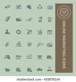 Online marketing icon set,vector