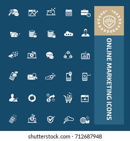 Online marketing icon set,vector