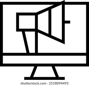 icono de marketing online. Diseño de estilo lineal delgado aislado sobre fondo blanco