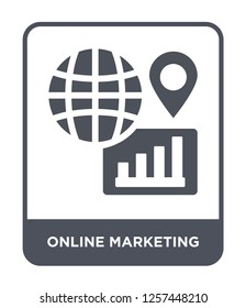 online marketing icon vector on white background, online marketing trendy filled icons from Marketing collection, online marketing simple element illustration