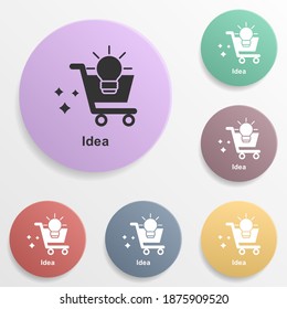 Online marketing, idea badge color set icon. Simple glyph, flat vector of online marketing icons for ui and ux, website or mobile application