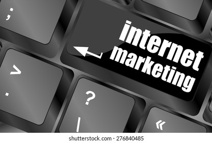 online marketing or internet marketing concepts, with message on enter key of keyboard key vector