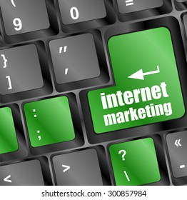 online marketing or internet marketing concepts, with message on enter key of keyboard key. vector illustration