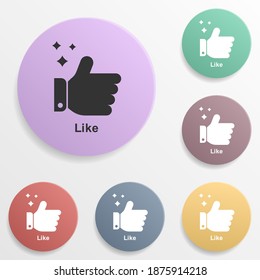 Online marketing, like badge color set icon. Simple glyph, flat vector of online marketing icons for ui and ux, website or mobile application
