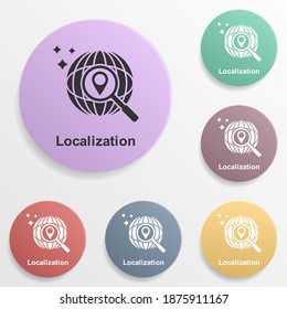 Online marketing, localization badge color set icon. Simple glyph, flat vector of online marketing icons for ui and ux, website or mobile application