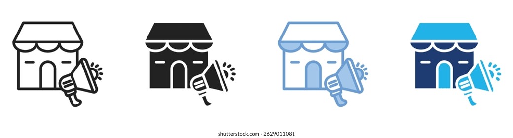 Marketing online multi estilo. Conjunto de iconos de ilustración simple.