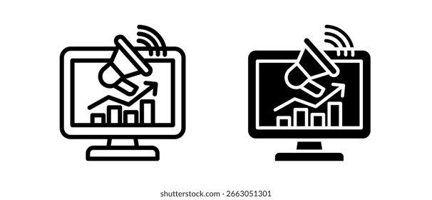 Online Marketing mehrere Symbol-Set von two.line und Glyphe Vektorgrafik