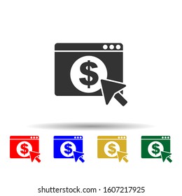 Online marketing, pay per click multi color style icon. Simple glyph, flat vector of online marketing icons for ui and ux, website or mobile application