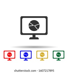 Online marketing, pie chart multi color style icon. Simple glyph, flat vector of online marketing icons for ui and ux, website or mobile application