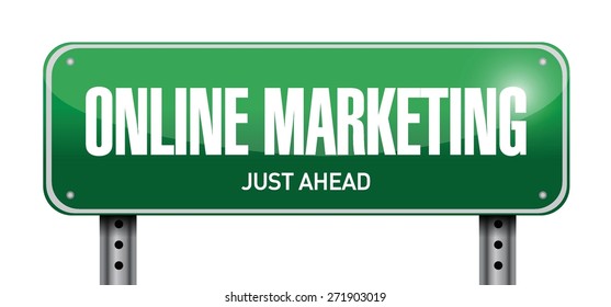 online marketing post sign illustration design over white