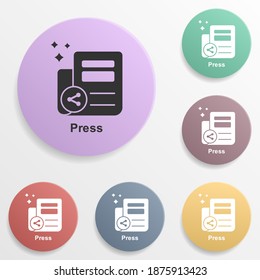 Online marketing, press badge color set icon. Simple glyph, flat vector of online marketing icons for ui and ux, website or mobile application