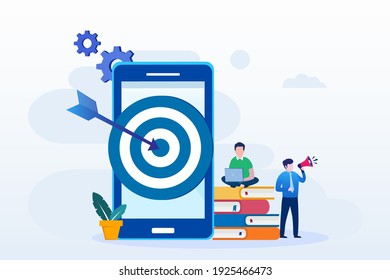 Online marketing profit and development business, Flat vector template Style Suitable for Web Landing Page, Background.