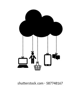 Online marketing and sales icon vector illustration graphic design