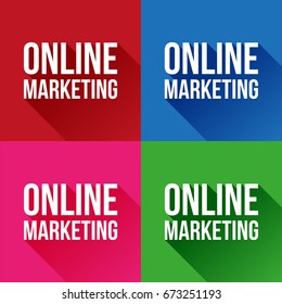 Online marketing sign vector set